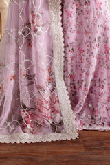 3Pc Suit – Sequins Embroidered & Printed Chiffon Unstitched HINNA By Zarif
