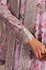 3Pc Suit – Sequins Embroidered & Printed Chiffon Unstitched HINNA By Zarif