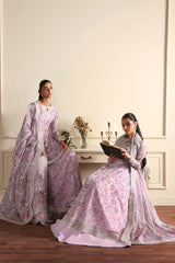 3Pc Suit – Sequins Embroidered & Printed Chiffon Unstitched HINNA By Zarif