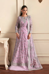 3Pc Suit – Sequins Embroidered & Printed Chiffon Unstitched HINNA By Zarif