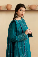R-1206 | 3Pc Unstitched Suit Embroidered Karandi Collection Reet By Ramsha