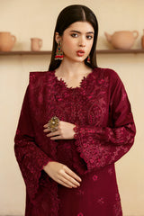 R-1204 | 3Pc Unstitched Suit Embroidered Karandi Collection Reet By Ramsha