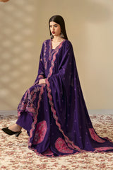 R-1203 | 3Pc Unstitched Suit Embroidered Karandi Collection Reet By Ramsha