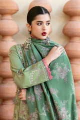 R-1209 | 3Pc Unstitched Suit Embroidered Karandi Collection Reet By Ramsha
