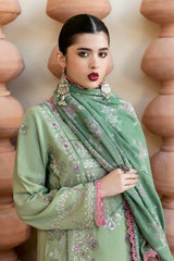 R-1209 | 3Pc Unstitched Suit Embroidered Karandi Collection Reet By Ramsha