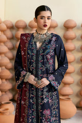 R-1202 | 3Pc Unstitched Suit Embroidered Karandi Collection Reet By Ramsha