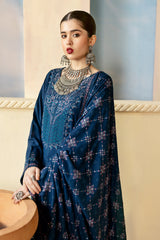 R-1210 | 3Pc Unstitched Suit Embroidered Karandi Collection Reet By Ramsha