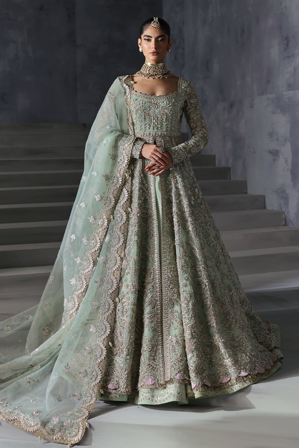 Livia | 3 Pc Unstitched Suit Festive Embroidered Brides Edit'24 By Afrozeh