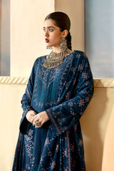 R-1210 | 3Pc Unstitched Suit Embroidered Karandi Collection Reet By Ramsha
