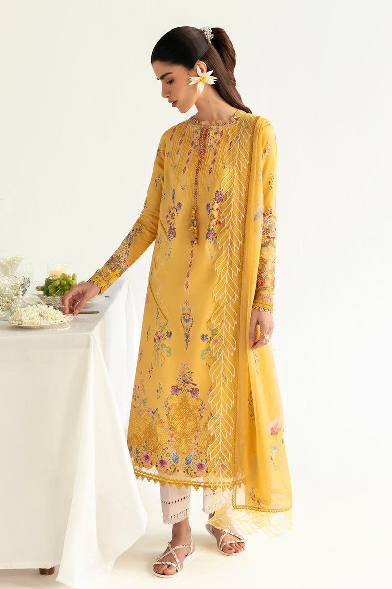 PQ-03 Mehr | 3Pc Unstitched Lawn Suit Digital Printed Q Prints By Qalamakar