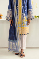 PQ-02 Hina | 3Pc Unstitched Lawn Suit Digital Printed Q Prints By Qalamakar