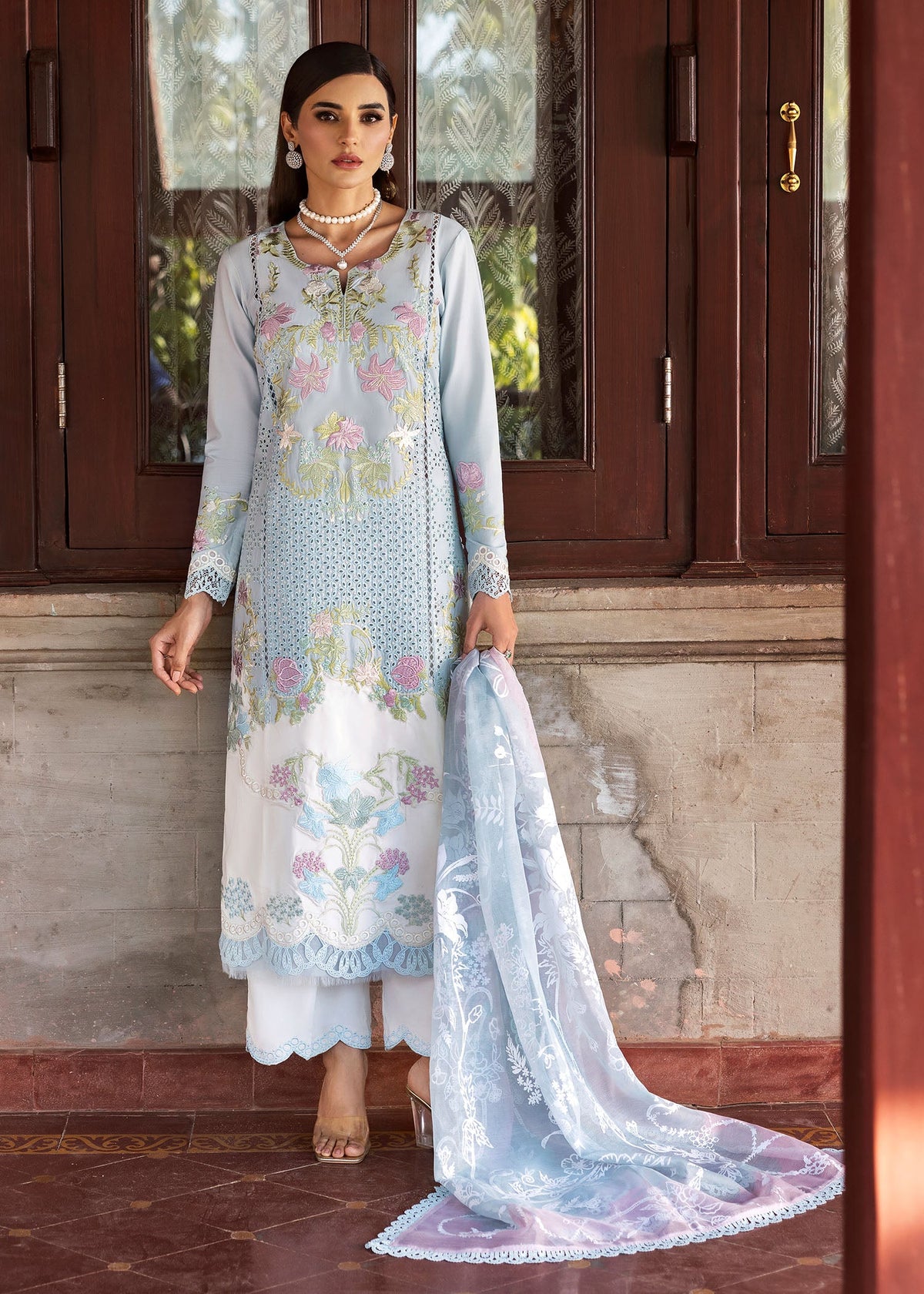 3-PC Unstitched Embroidered Lawn Bloom By Saira Shakira | LOTUS REVERIE 4-B