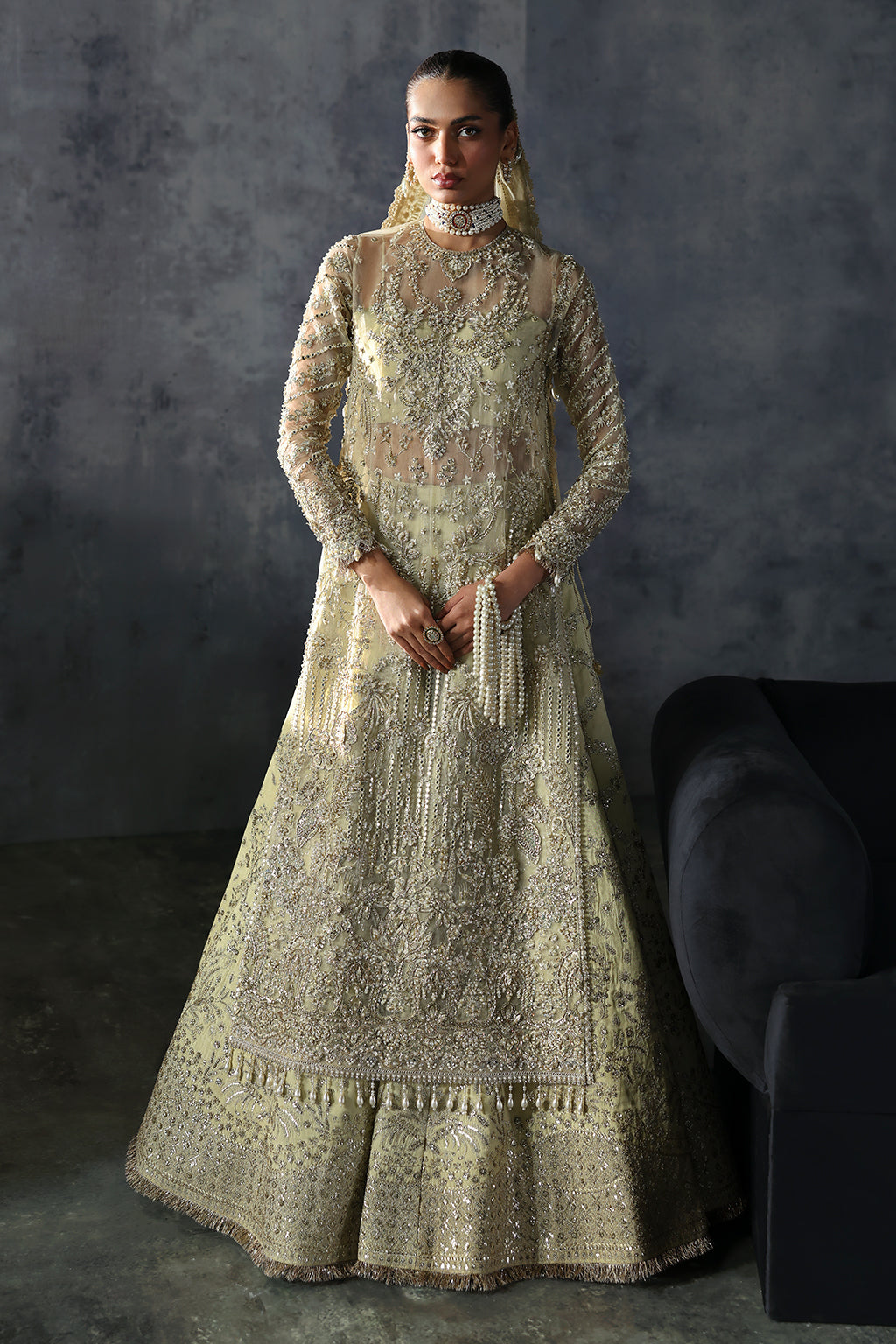 Orazio | 3 Pc Unstitched Suit Festive Embroidered Brides Edit'24 By Afrozeh