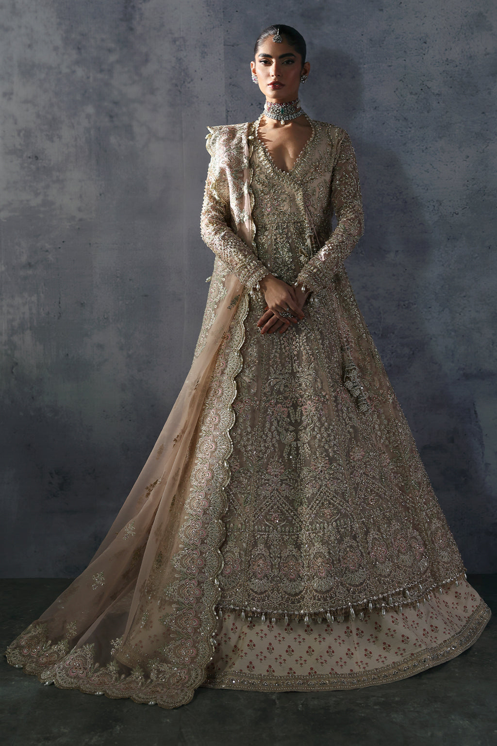 Emilia | 3 Pc Unstitched Suit Festive Embroidered Brides Edit'24 By Afrozeh