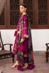 3-PC Unstitched Embroidered Lawn Shahkaar By Jazmin | D-01