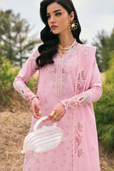 3-PC Unstitched Chikan Kari Embroidered Lawn By Qalamkar | DC-02 Freja