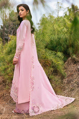 3-PC Unstitched Chikan Kari Embroidered Lawn By Qalamkar | DC-02 Freja