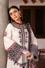 3-PC Unstitched Embroidered Lawn Shahkaar By Jazmin | D-02