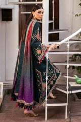 3-PC Unstitched Embroidered Lawn Shahkaar By Jazmin | D-03