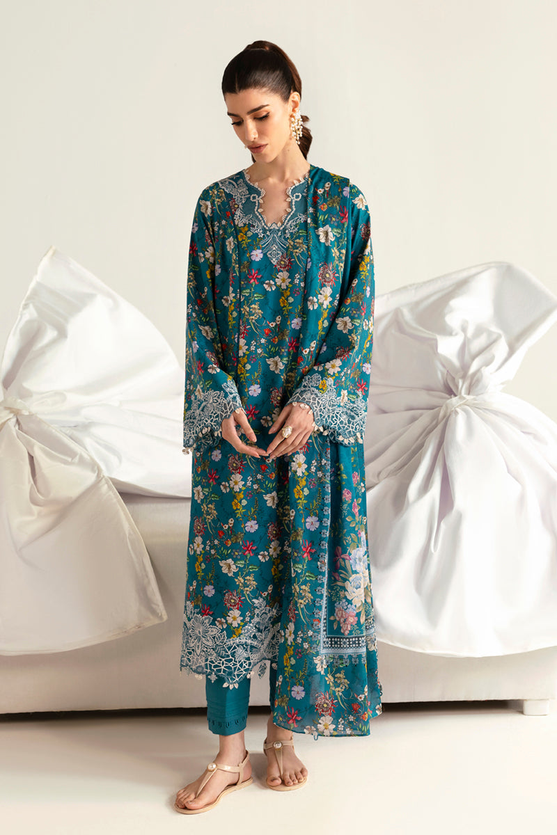 PQ-10 Faha | 3Pc Unstitched Lawn Suit Digital Printed Q Prints By Qalamakar