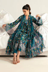 PQ-10 Faha | 3Pc Unstitched Lawn Suit Digital Printed Q Prints By Qalamakar