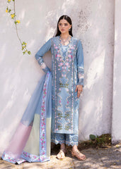 3-PC Unstitched Embroidered Lawn Bloom By Saira Shakira | ZERENE 1-B