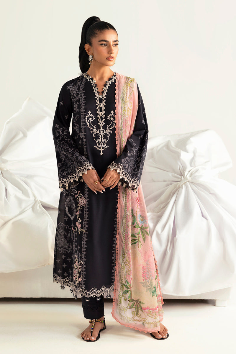 PQ-09 Nora | 3Pc Unstitched Lawn Suit Digital Printed Q Prints By Qalamakar