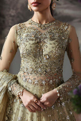 3-PC Unsttiched Net Embroidered Hand Embelished By Akbar Aslam | Mintara