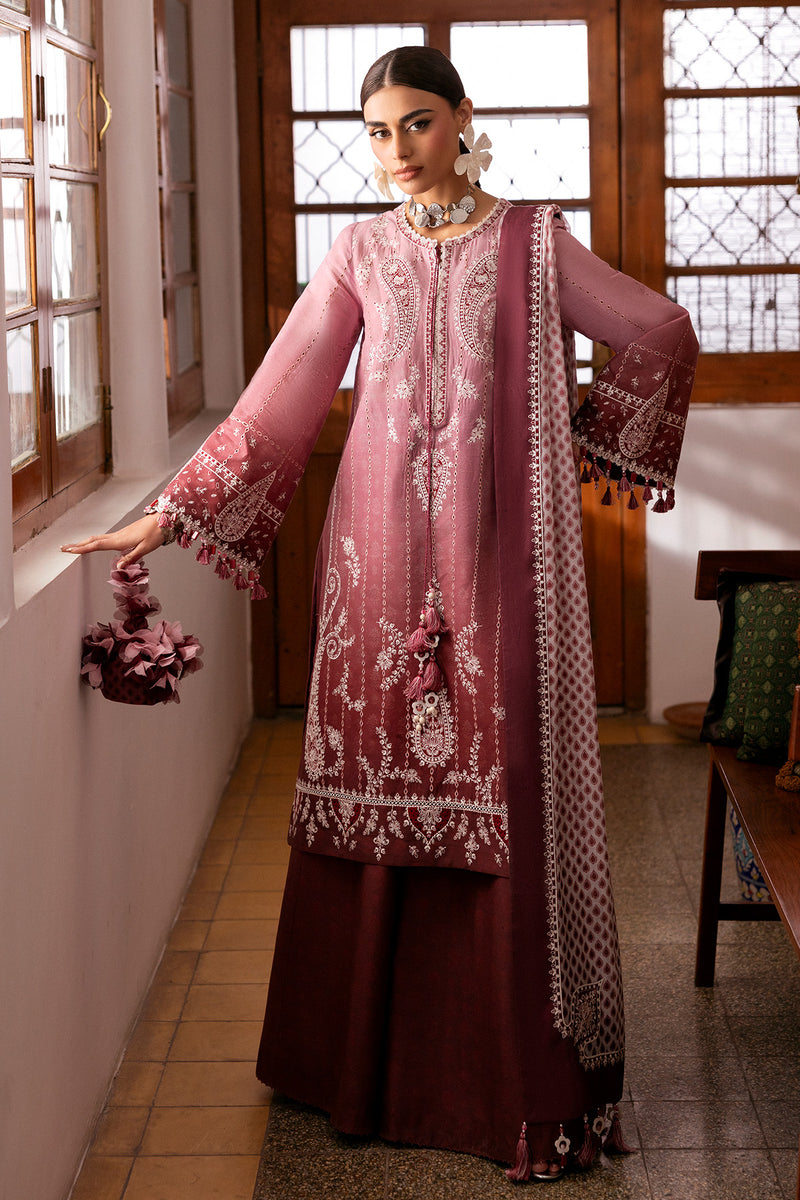 3-PC Unstitched Embroidered Lawn Shahkaar By Jazmin | D-08