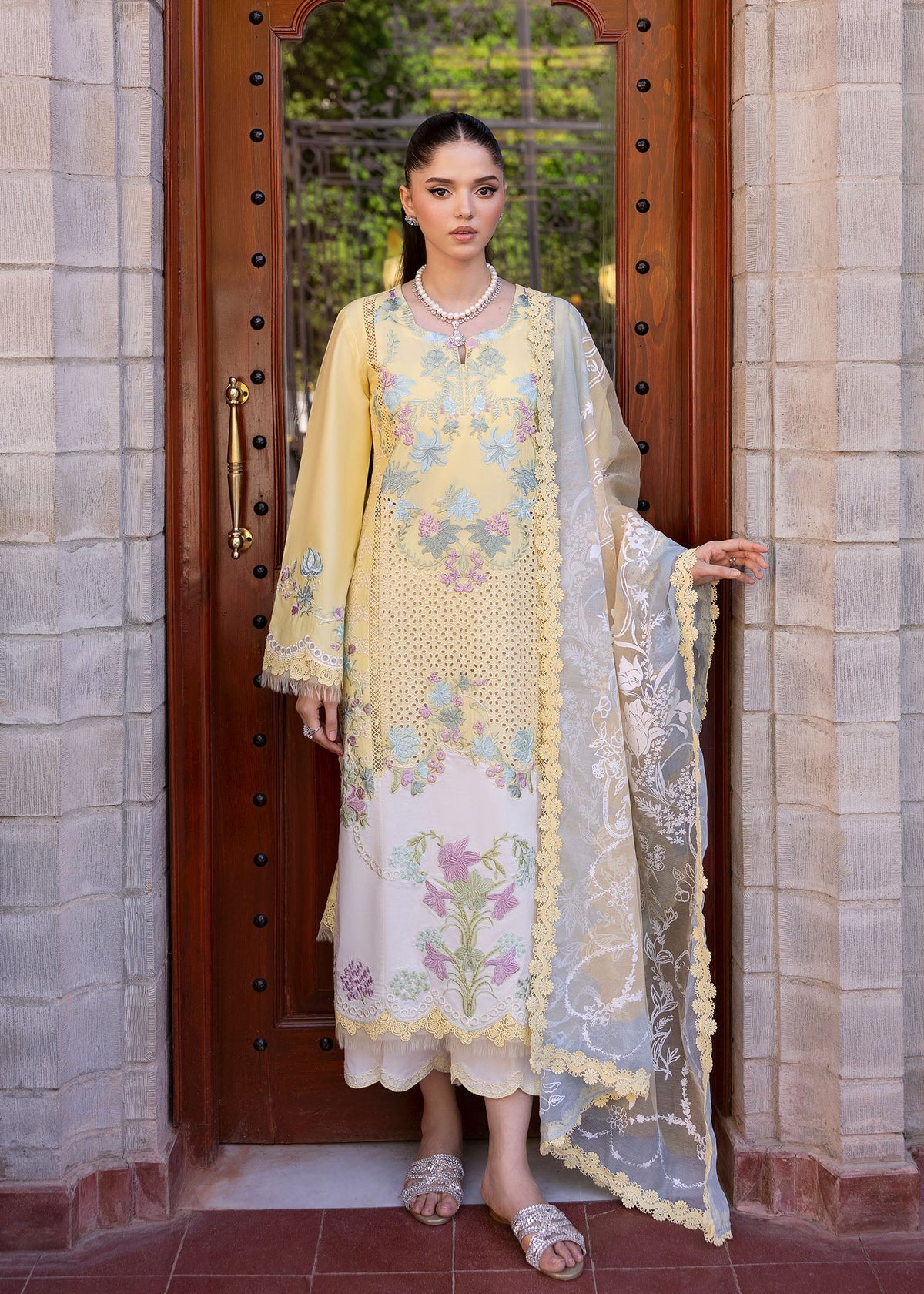 3-PC Unstitched Embroidered Lawn Bloom By Saira Shakira | LOTUS REVERIE 4-A