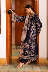 3-PC Unstitched Embroidered Lawn Shahkaar By Jazmin | D-07