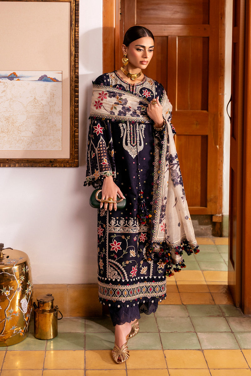 3-PC Unstitched Embroidered Lawn Shahkaar By Jazmin | D-07