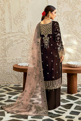 V-606 | 3Pc Unstitched Suit Winter Embroidered Premium Velvet By Ramsha