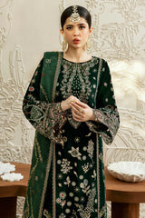 V-607 | 3Pc Unstitched Suit Winter Embroidered Premium Velvet By Ramsha