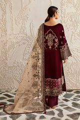 V-601 | 3Pc Unstitched Suit Winter Embroidered Premium Velvet By Ramsha