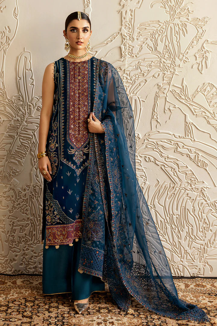 V-604 | 3Pc Unstitched Suit Winter Embroidered Premium Velvet By Ramsha