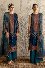 V-604 | 3Pc Unstitched Suit Winter Embroidered Premium Velvet By Ramsha