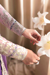 3Pc Sequins Embroidered Chiffon Unstitched Sharara Suit Nigah By Zarif