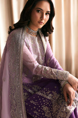 3Pc Sequins Embroidered Chiffon Unstitched Sharara Suit Nigah By Zarif