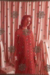 3Pc Sharara Suit – Sequins Embroidered Printed Chiffon Unstitched MAHEEN By Zarif