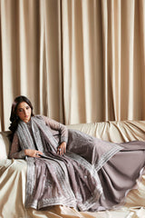 3Pc Sequins Embroidered Chiffon Unstitched Suit with Plain Chiffon Sharara SITARA By Zarif