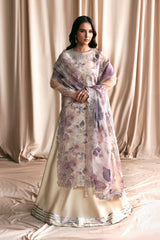 3Pc Sharara Suit – Embroidered Organza Unstitched GAJRA By Zarif