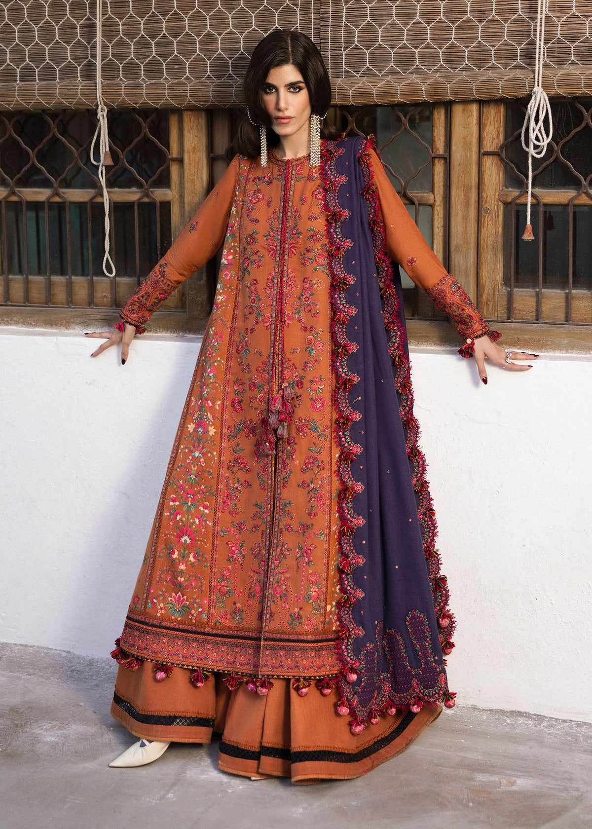 Kamal | 3Pc Unstitched Suit Winter Embroidered Karandi AW 24 By Hussain Rehar