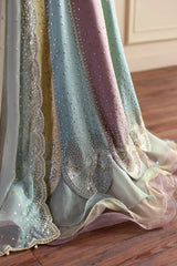 3Pc Sequins Embroidered Chiffon Unstitched Suit with Printed Dupatta Sonal By Zarif