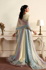 3Pc Sequins Embroidered Chiffon Unstitched Suit with Printed Dupatta Sonal By Zarif