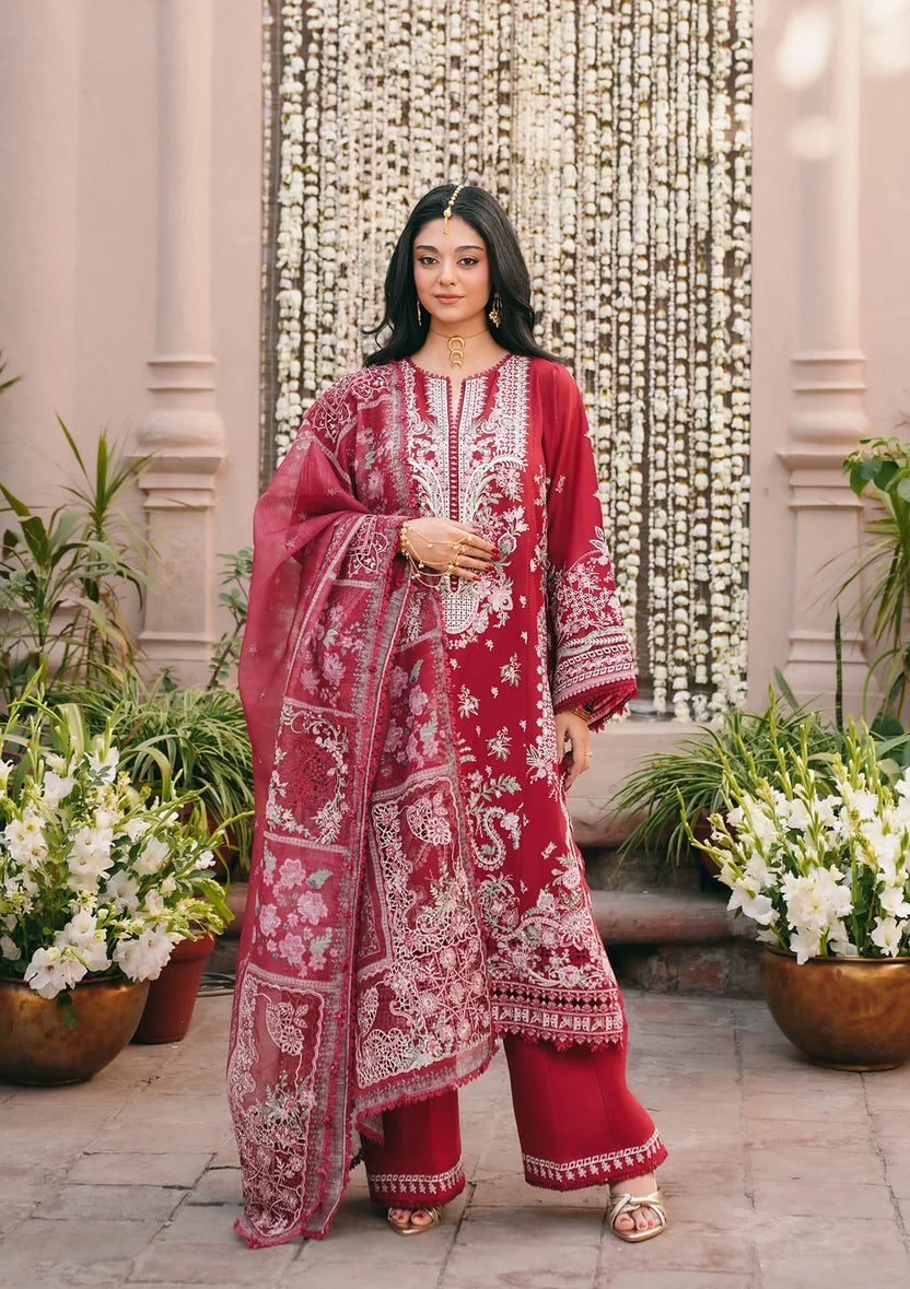 3-PC Unstitched Embroidered Lawn Ek Fasana By Kahf | KLB-1B MAHRANI