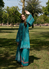 3-PC Unstitched Digital Printed Lawn Aangan By Kahf | KEHKASHAN