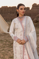 3-PC Unstitched Premium Embroidered Lawn By Rang Rasiya | Haya