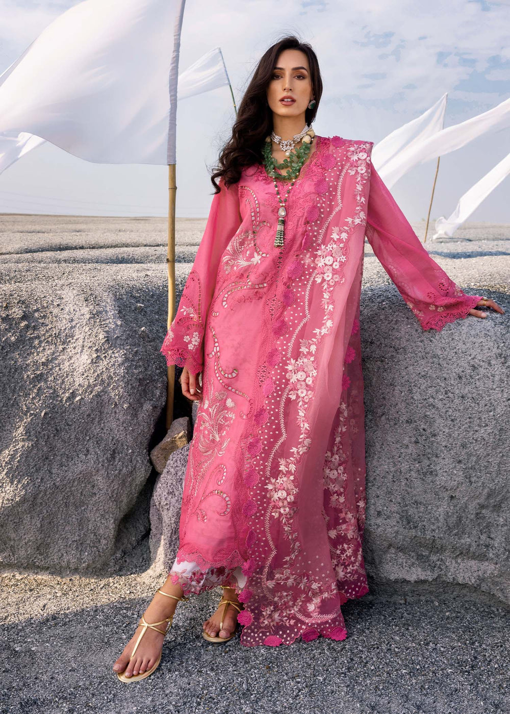 Unstitched 3-PC Luxury Lawn Silk Dupatta By Saira Shakira | SAMARA-B