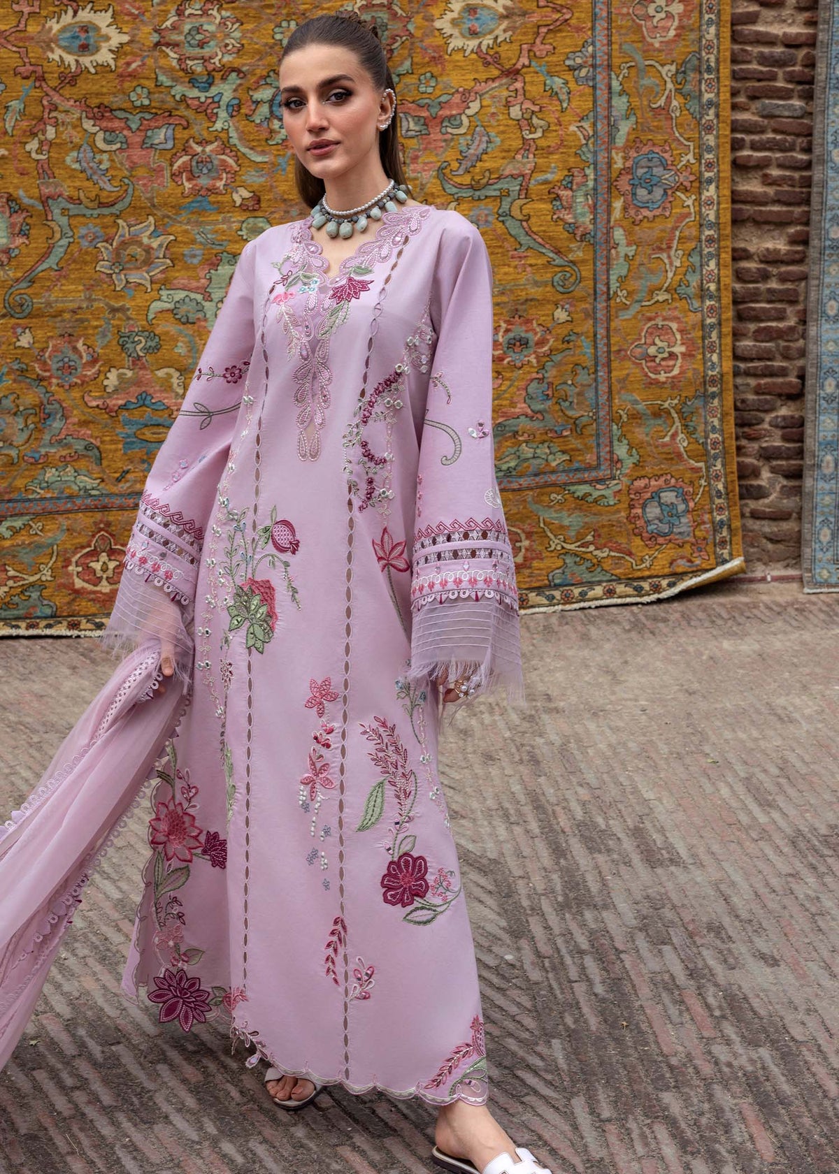 3-PC Unstitched Embroidered Luxury Lawn By Crimson | D3 B